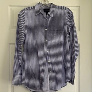 J. Crew Blue Striped Women's Button Down Shirt